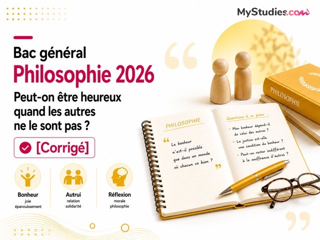 Peut-on être heureux quand les autres ne le sont pas ? - Bac général Philosophie 2026 [Corrigé]