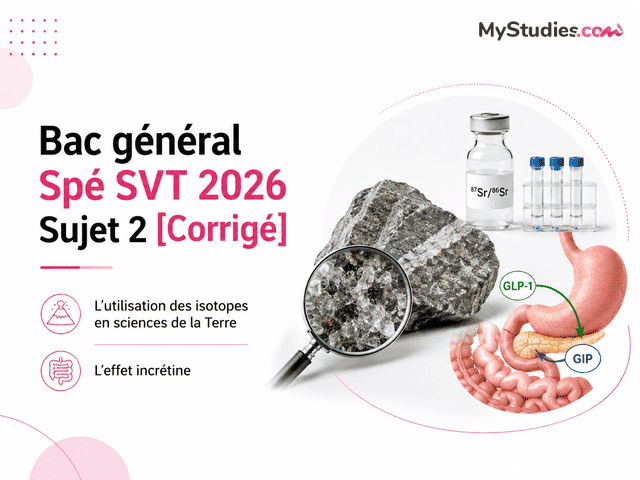 Bac général Spé SVT 2026 Sujet 2 [Corrigé]
